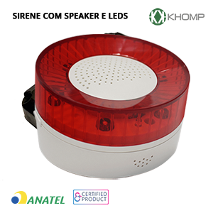 Sirene com speaker e LEDs - Khomp